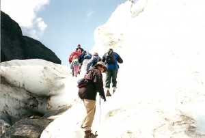 Donna Schilder Climbing a New Zealand Glacier